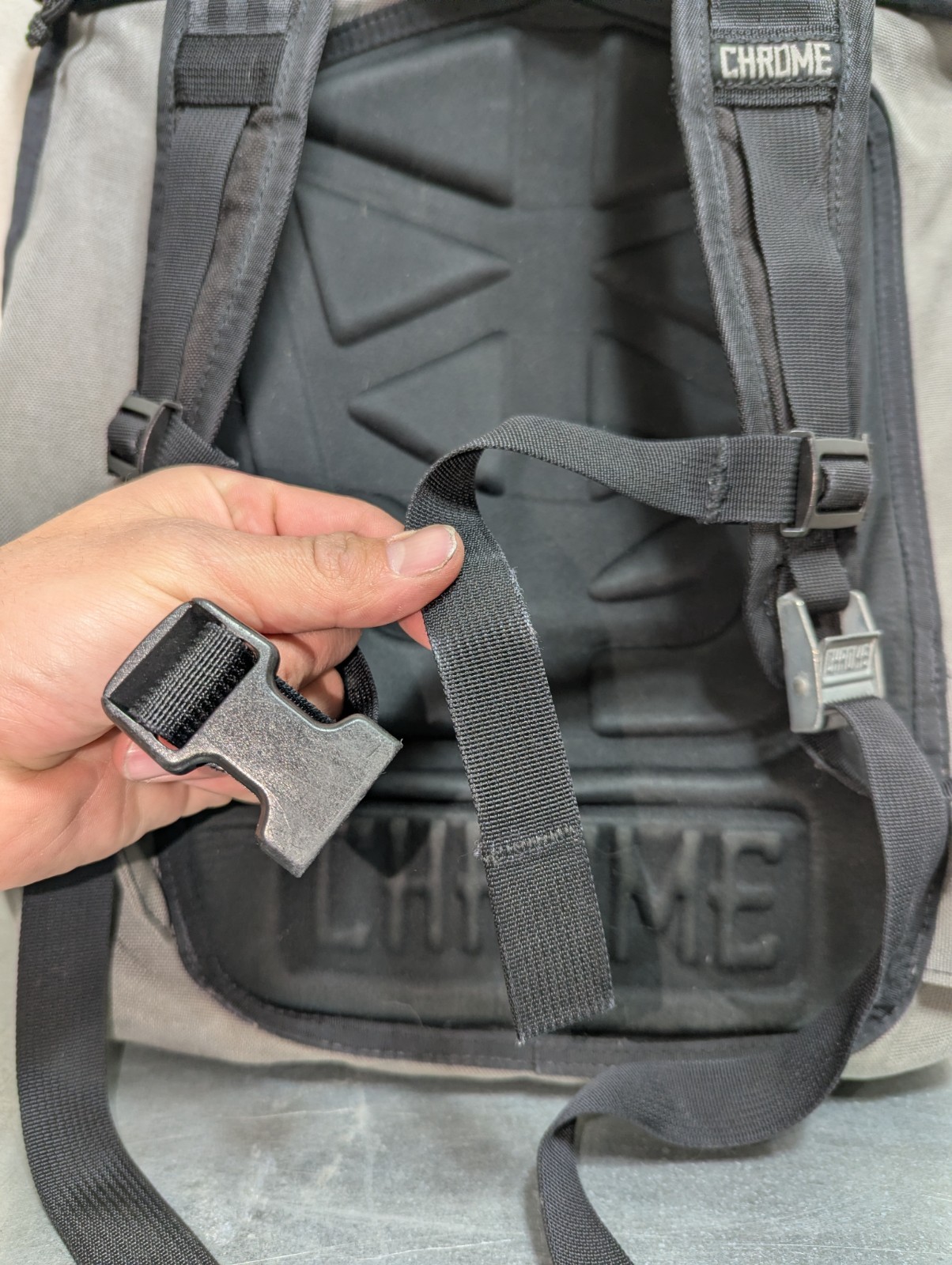 Chrome Industries Orlov Rolltop Backpack – Gray – Commuter Bag w/ Pouch
