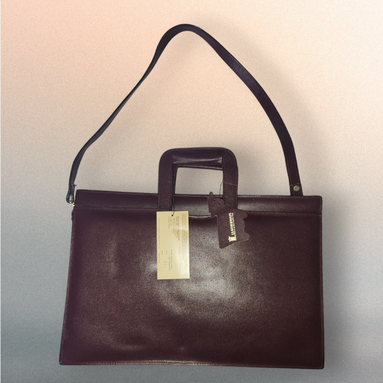 New Vintage Leatherways Expandable Leather Portfolio Removable Strap Style 771