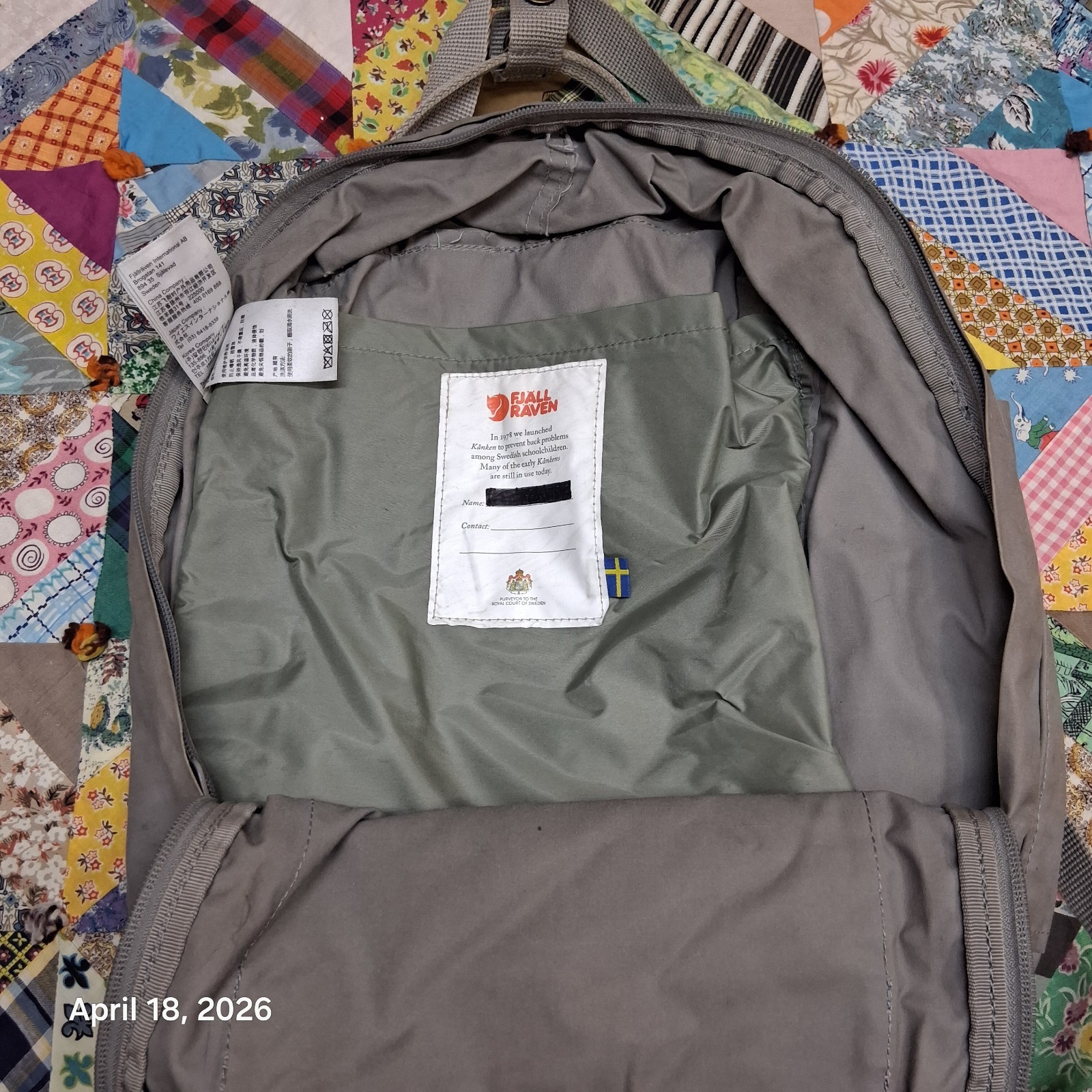 Fjallraven Kanken Backpack Classic Gray Distressed Made in Sweden