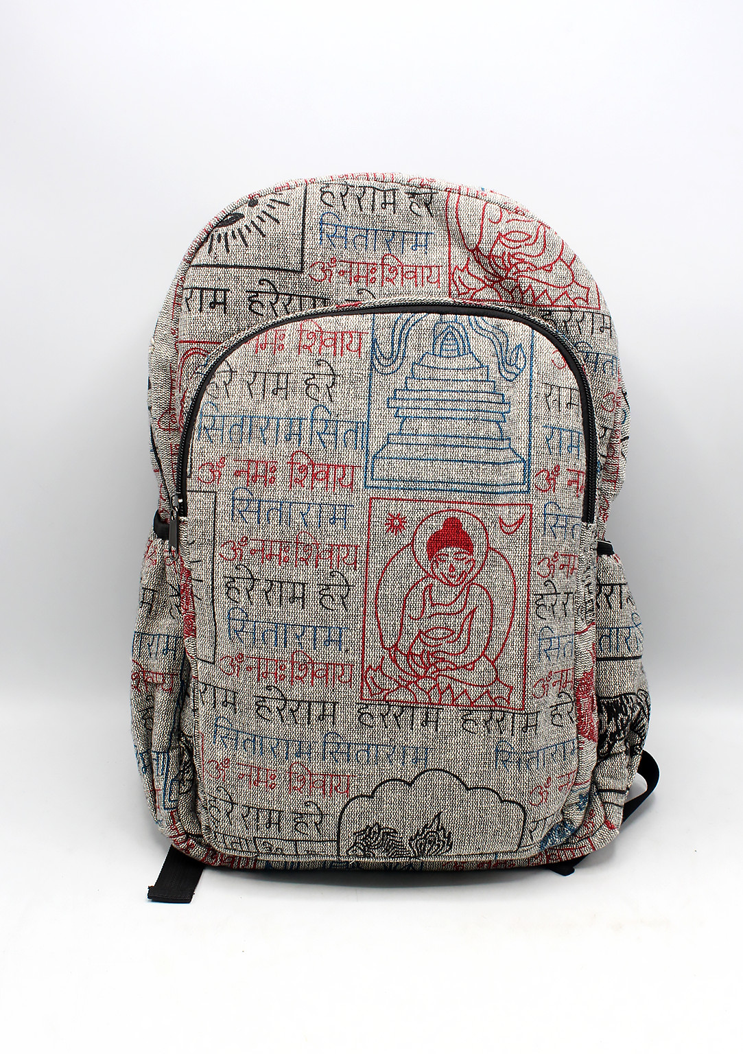 Hare Ram Hare Print Buddha Rucksack