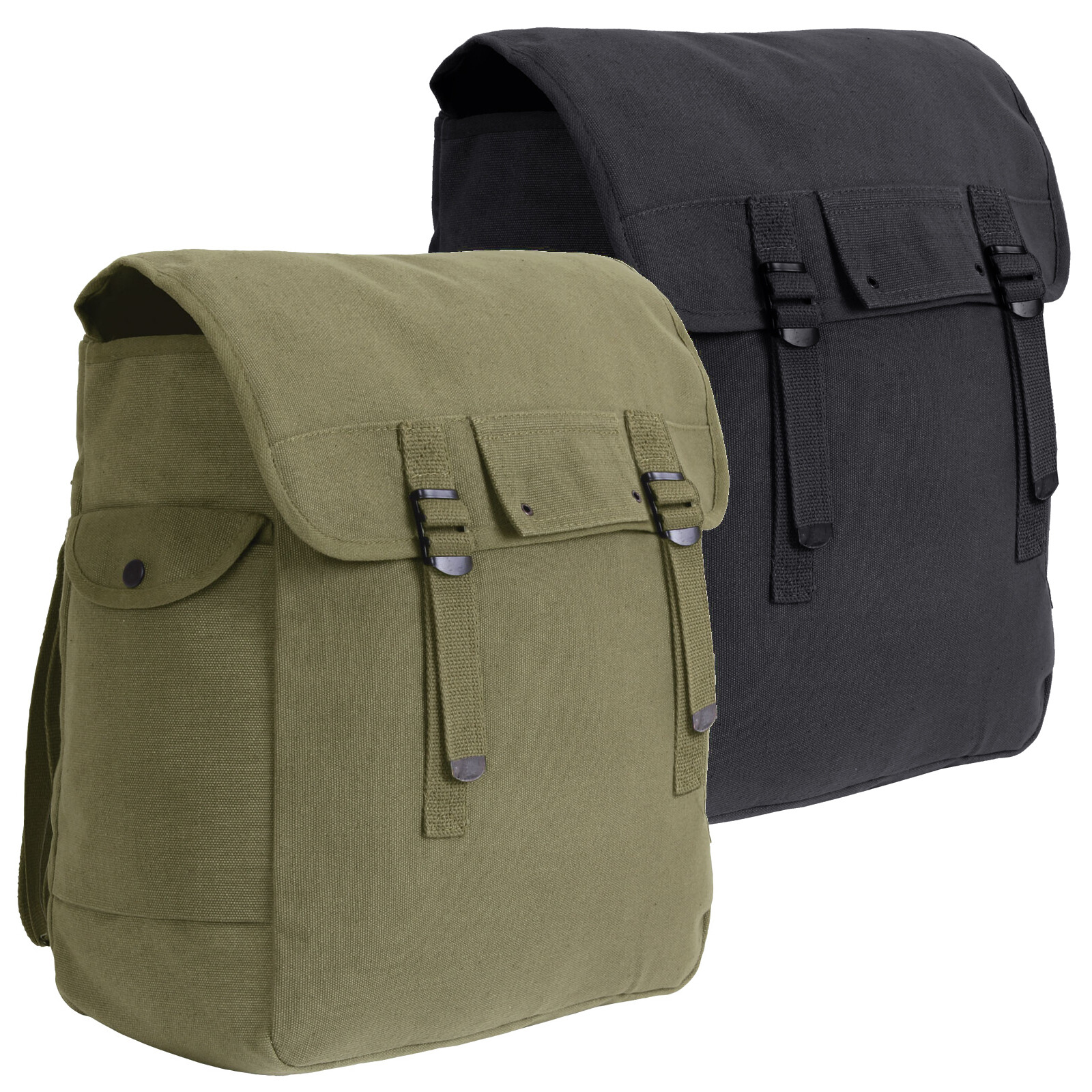 Jumbo Musette Bags – Canvas – OD or Black- Adjustable Shoulder & Back Straps