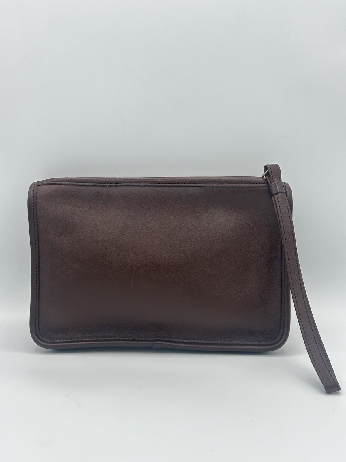 Coach Men’s Mahogany Brown Zip Top Pouch Bag 9972 Vintage