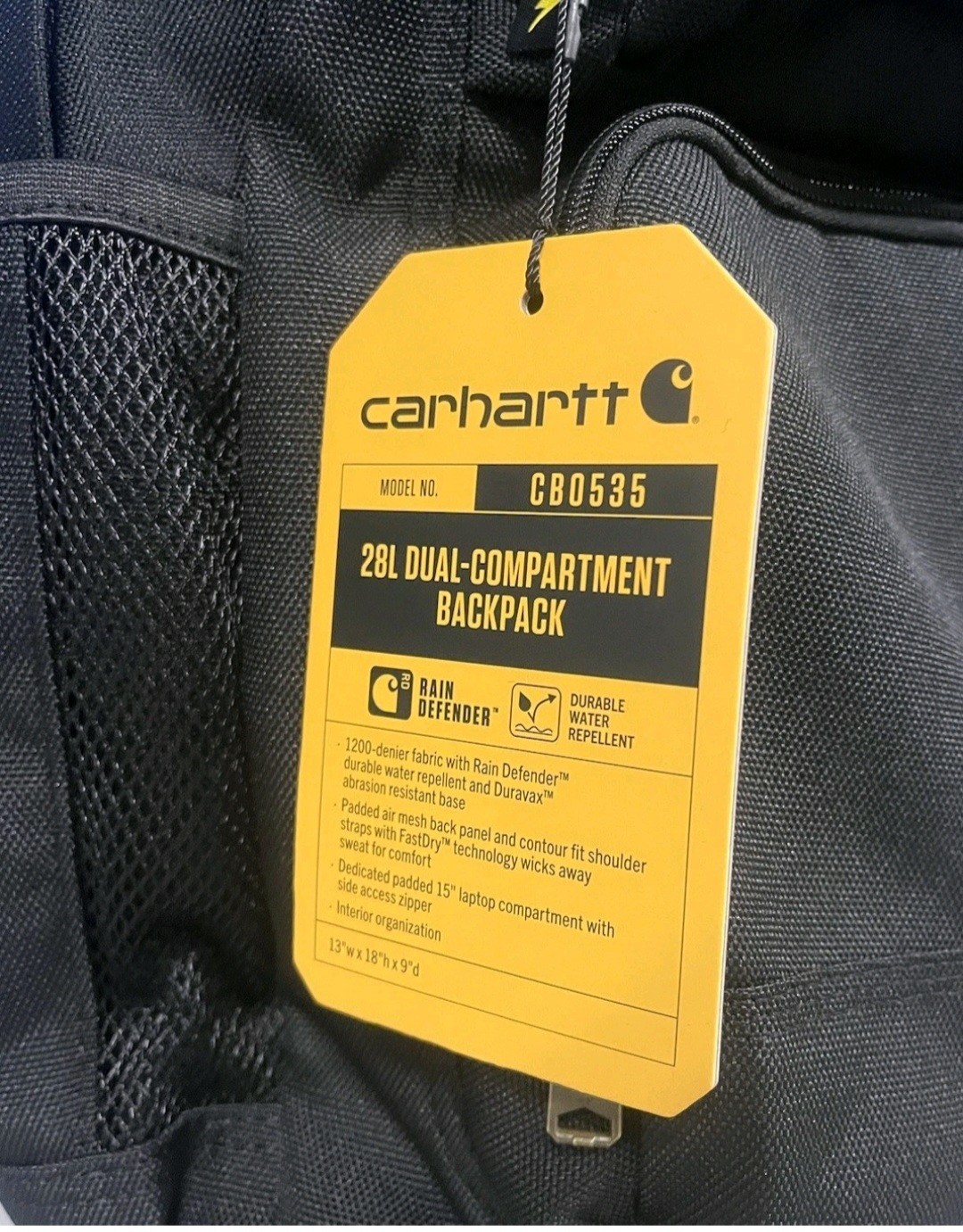 Carhartt Foundry Backpack 28L Black | Dual Compartment Heavy Duty Work Bag