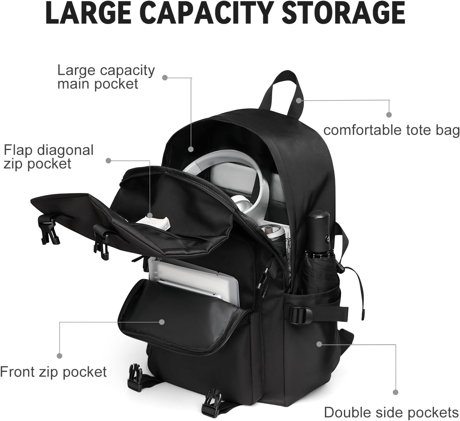 Casual Daypack Large Upgraded Version College Laptop Backpack for Men Women Wate
