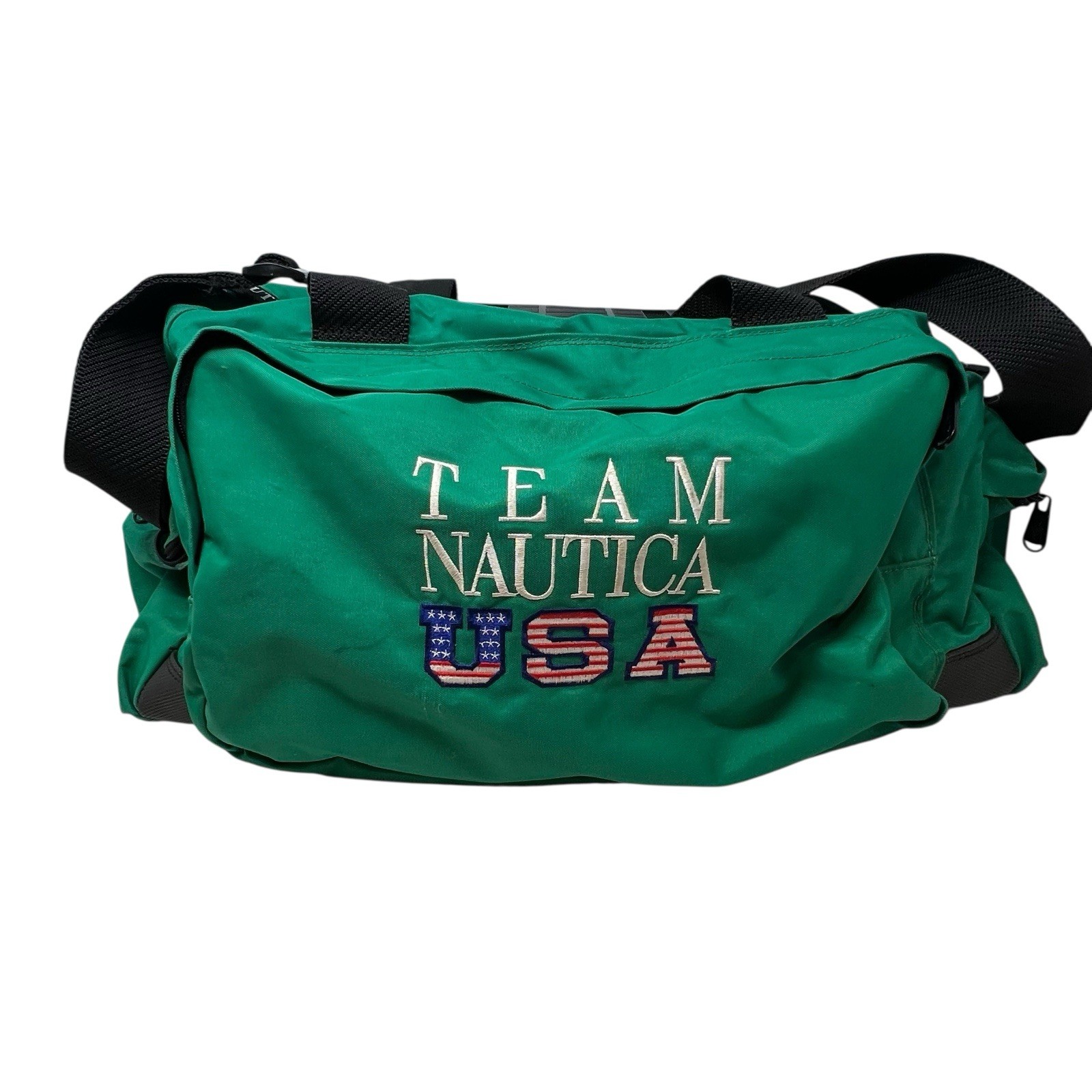 Nautica Team USA Vintage 90’s Duffle Gym Travel Bag Retro Green Olympics 22″