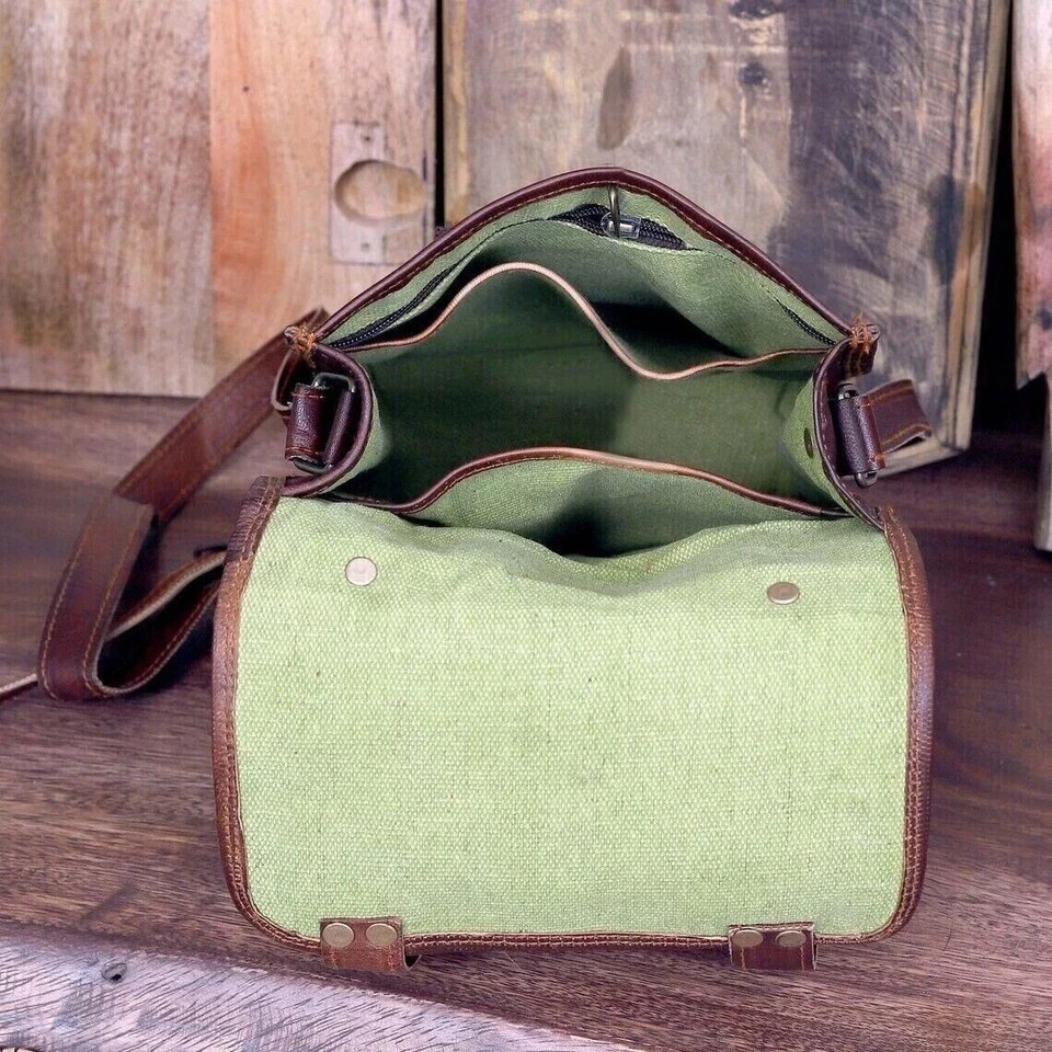 Pro Max Leather Messenger 15” Satchel Crossbody Vintage Bag Brown