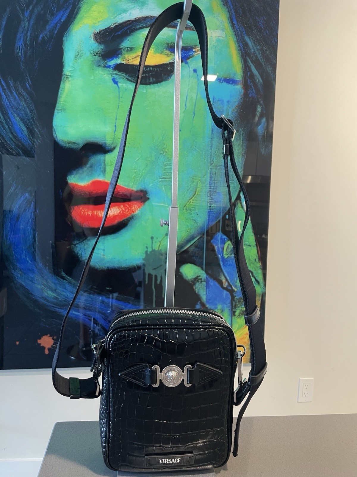 Versace Medusa Biggie crocodile-embossed crossbody bag $1400