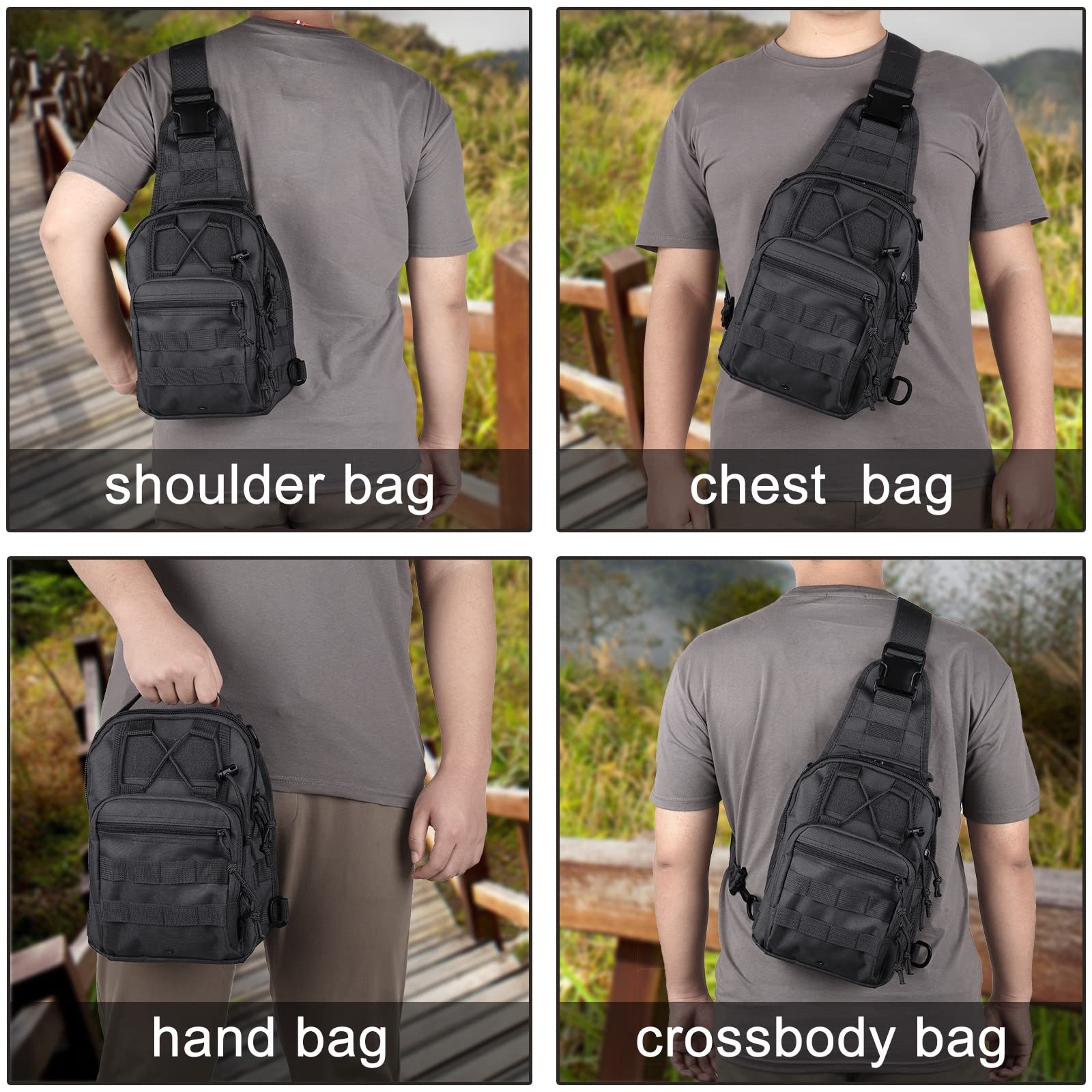 Tactical Backpack, Waterproof Military Cross-body Molle Sling Shoulder Backpa…