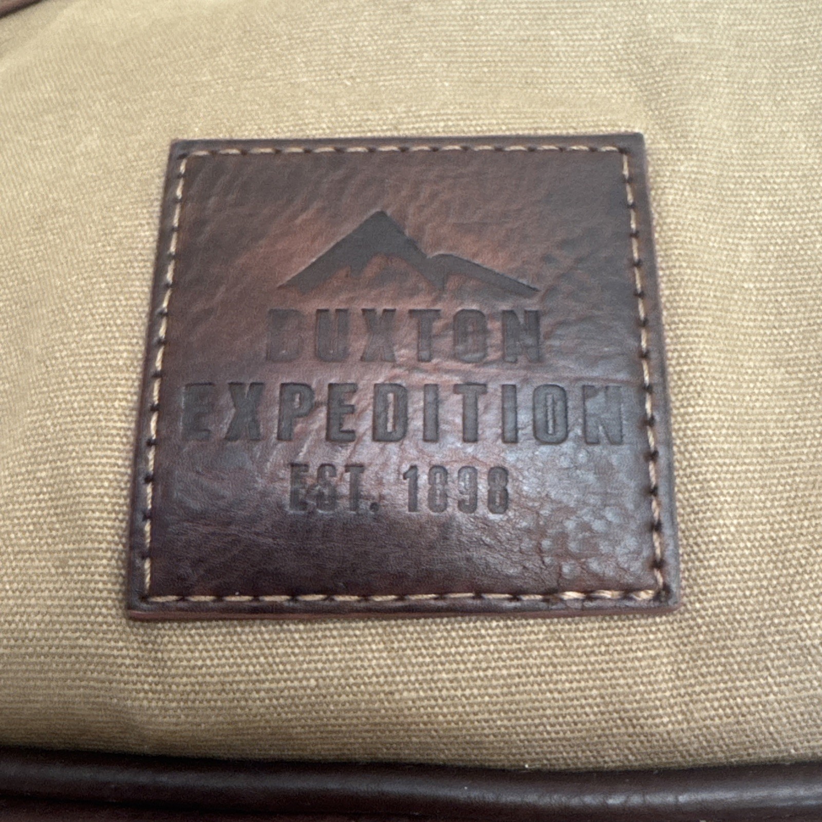 Buxton Brown Expedition Leather Toiletry Shave Bag Zippered 2 Compartment