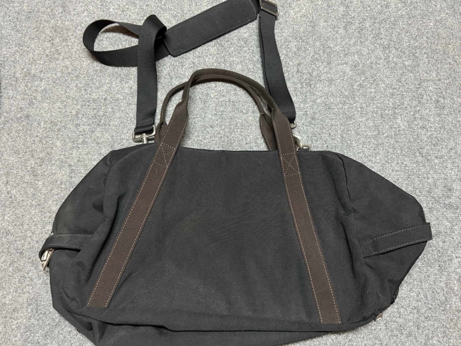 Jack Spade Duffle Bag Black Overnight Weekend Canvas Luggage Greene St