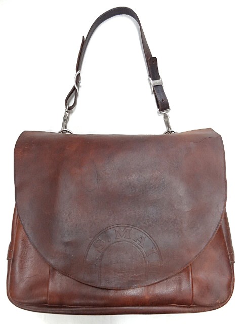 Vintage 1970’s Bona Allen US Leather Mail Bag Brown H 32 x W 45 x D 18cm