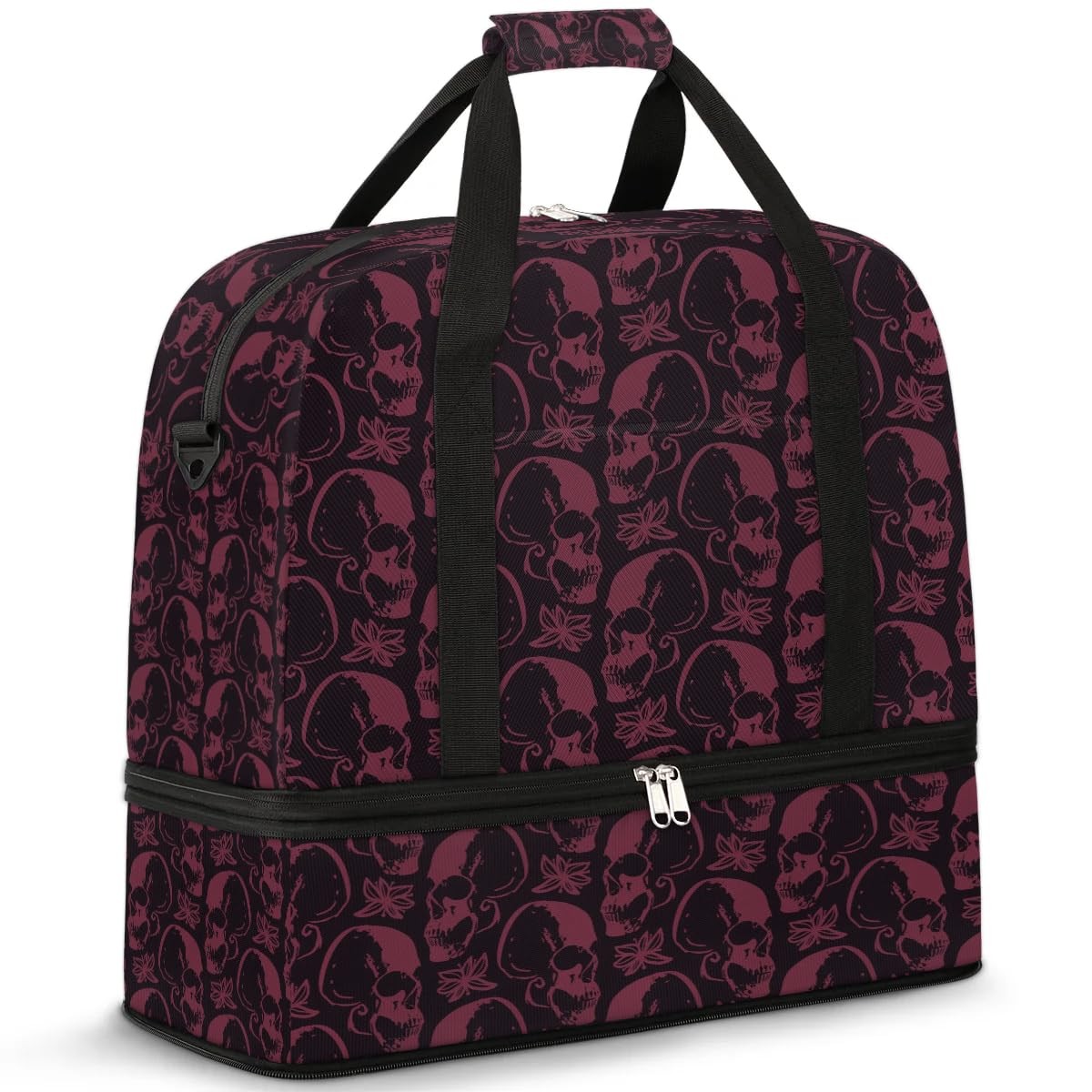 Halloween Spooky Skull Foldable Travel Duffel Bag Tote Carry On Luggage Sport…