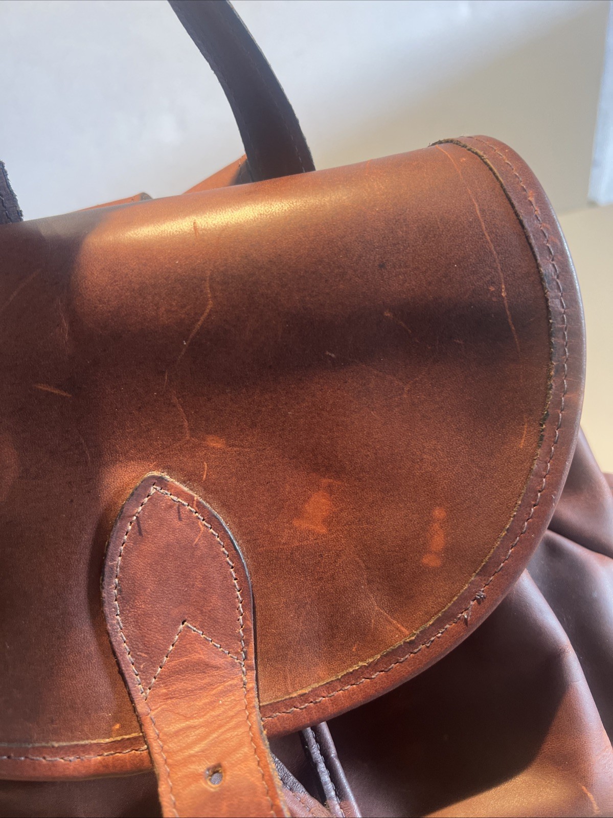 Custom Hide Genuine Leather Brown Rucksack Original Backpack Made In USA $669