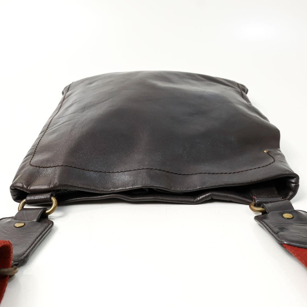 Authentic Bally Leather Shoulder Bag 29cm Brown Damaged Carry Casual Men’s