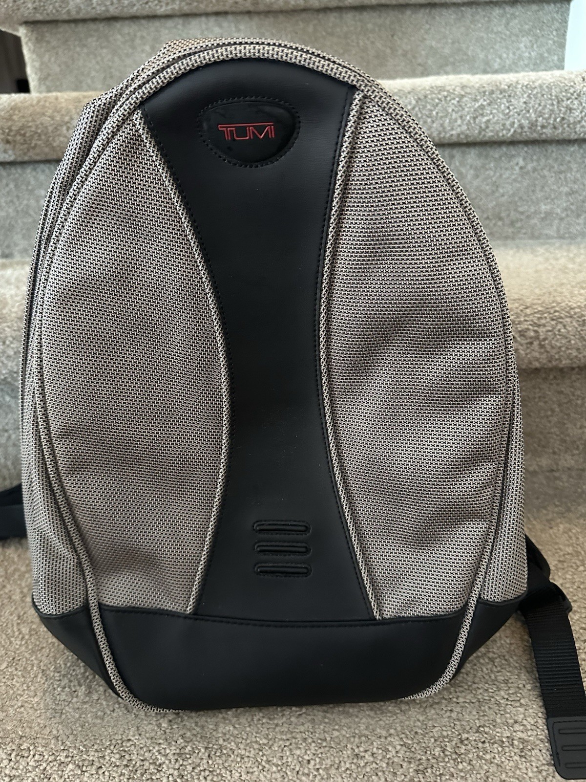 Vintage Tumi T2 Tech Gunmetal Ballistic Backpack Nylon Black Leather Backpack