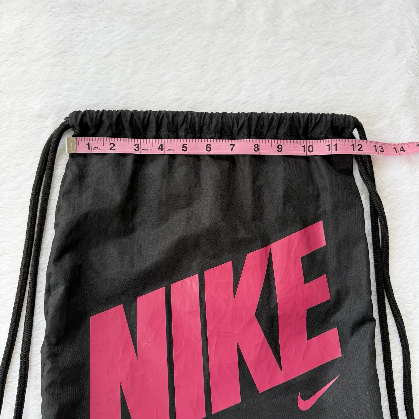 Nike Drawstring Black & Pink Cinch Gym Bag Backpack