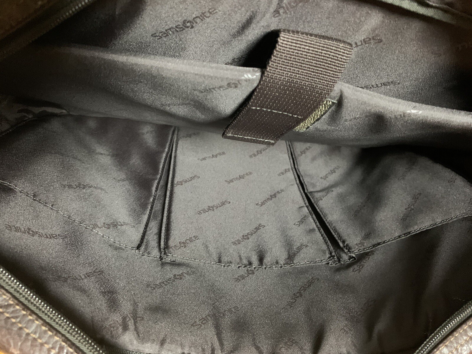 Classic Samsonite Genuine Leather Laptop Shoulder Strap Briefcase Brown