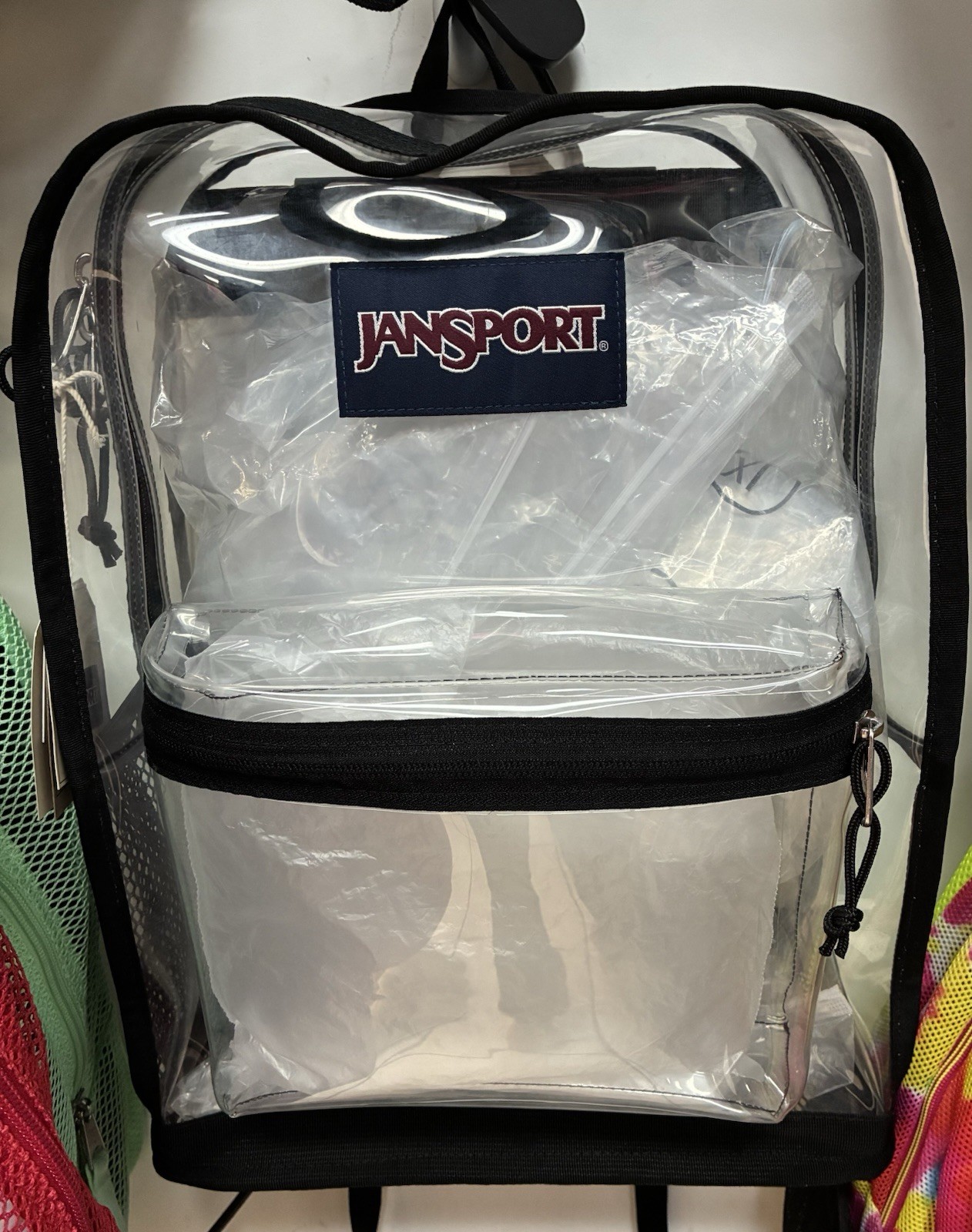 Jansport Clear Backpack – Black Straps School Bag JS0A85WF963