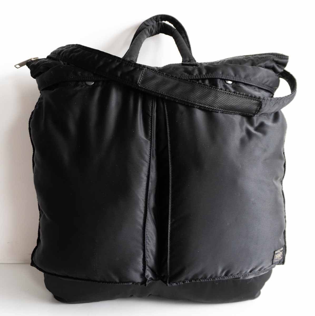Porter TANKER 2-Way Helmet Bag Nylon Black Used 48x47cm