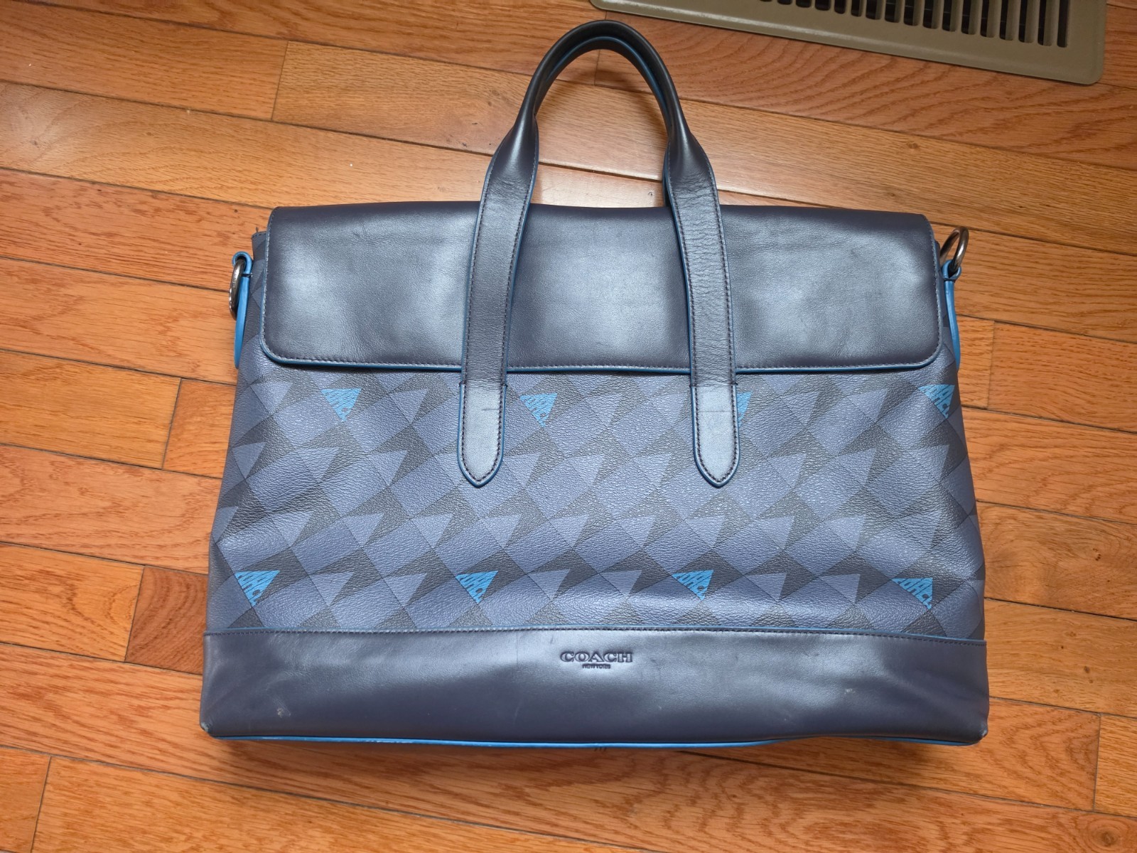 Coach Hamilton Portfolio Brief with Geometric Pattern