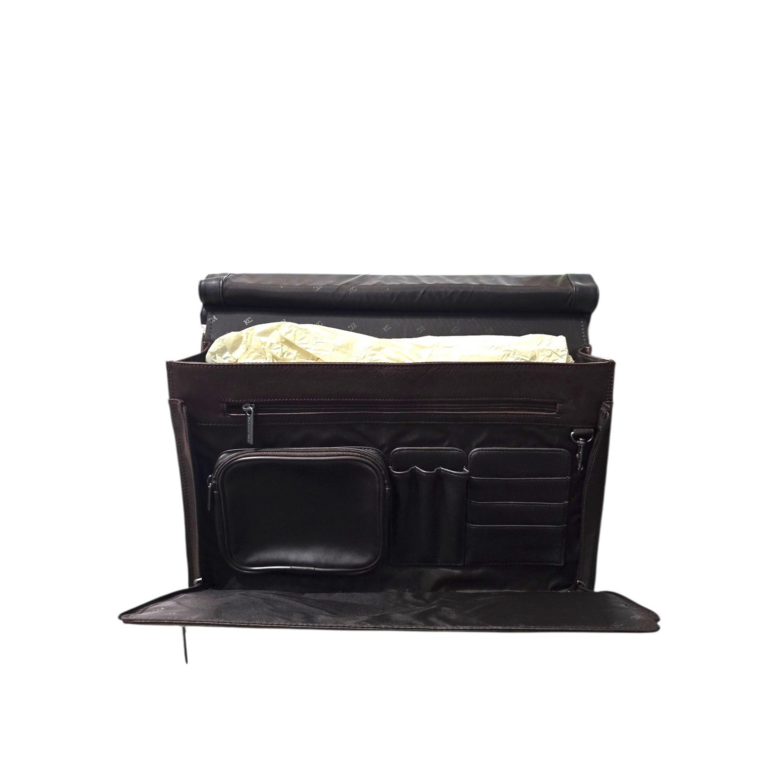 Kenneth Cole “Make It Brief” Brown Leather Briefcase Messenger Bag NWT