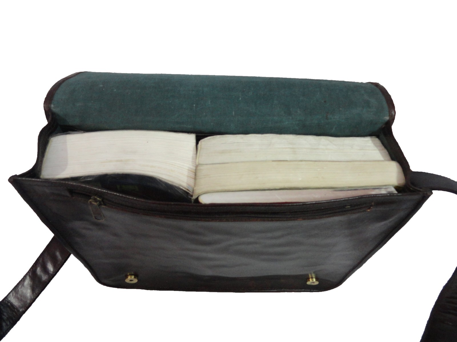 15 In Vintage Leather Messenger Bag Office Laptop Satchel School Shoulder Bags