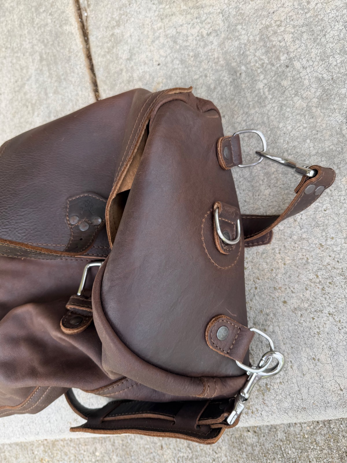 Used Excellent Condition Saddleback Leather Two-Sided Military Duffle Dark Brown
