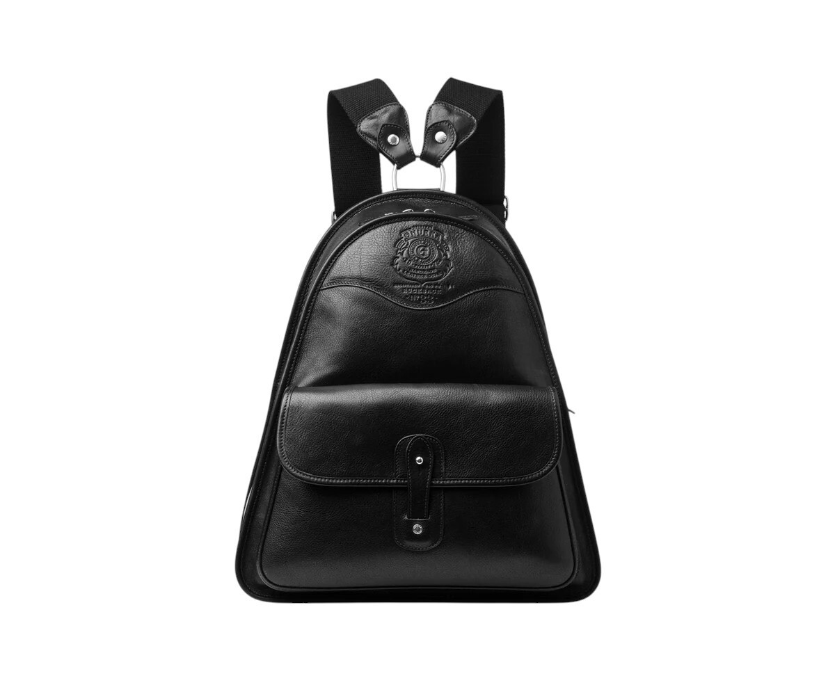 Men’s Ghurka Vintage Black Leather Rucksack No. 33 Backpack New $1495