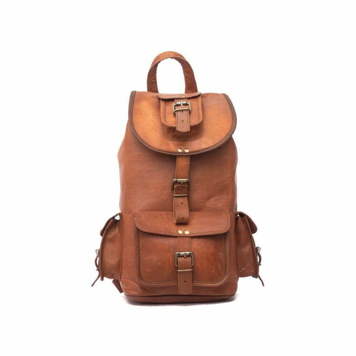 Handbag Travel Shoulder Men’s Satchel Backpack Study Bag Vintage Leather Handmad
