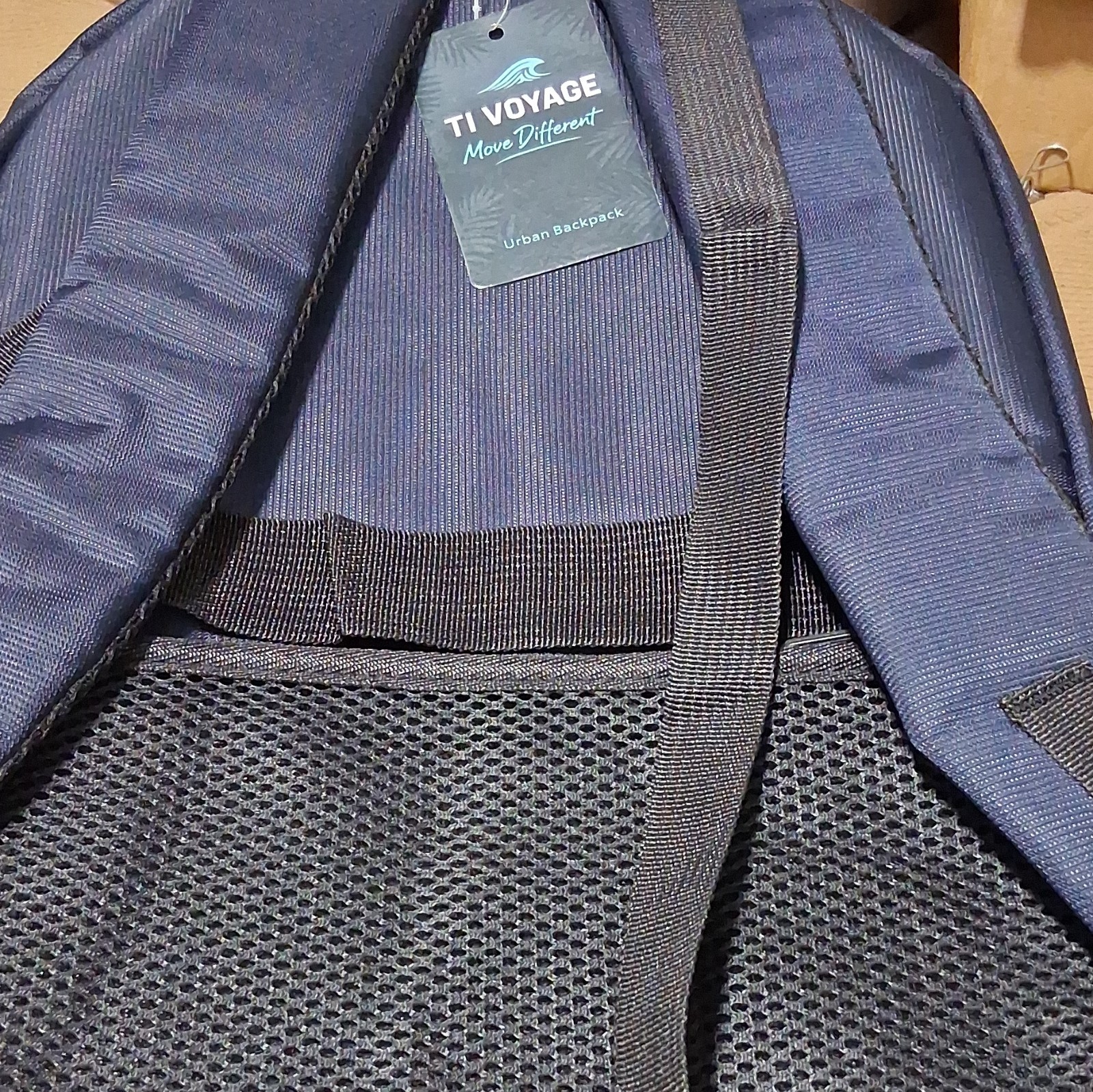 TI VOYAGE Padded Blue Solid Backpack Laptop Travel Casual Zip Closure