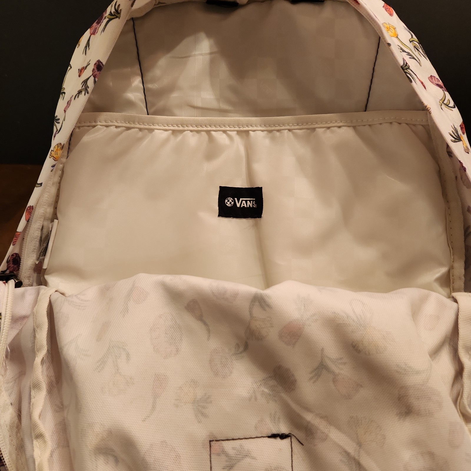 Vans Old Skool Floral White Backpack Flowers Laptop School Bag