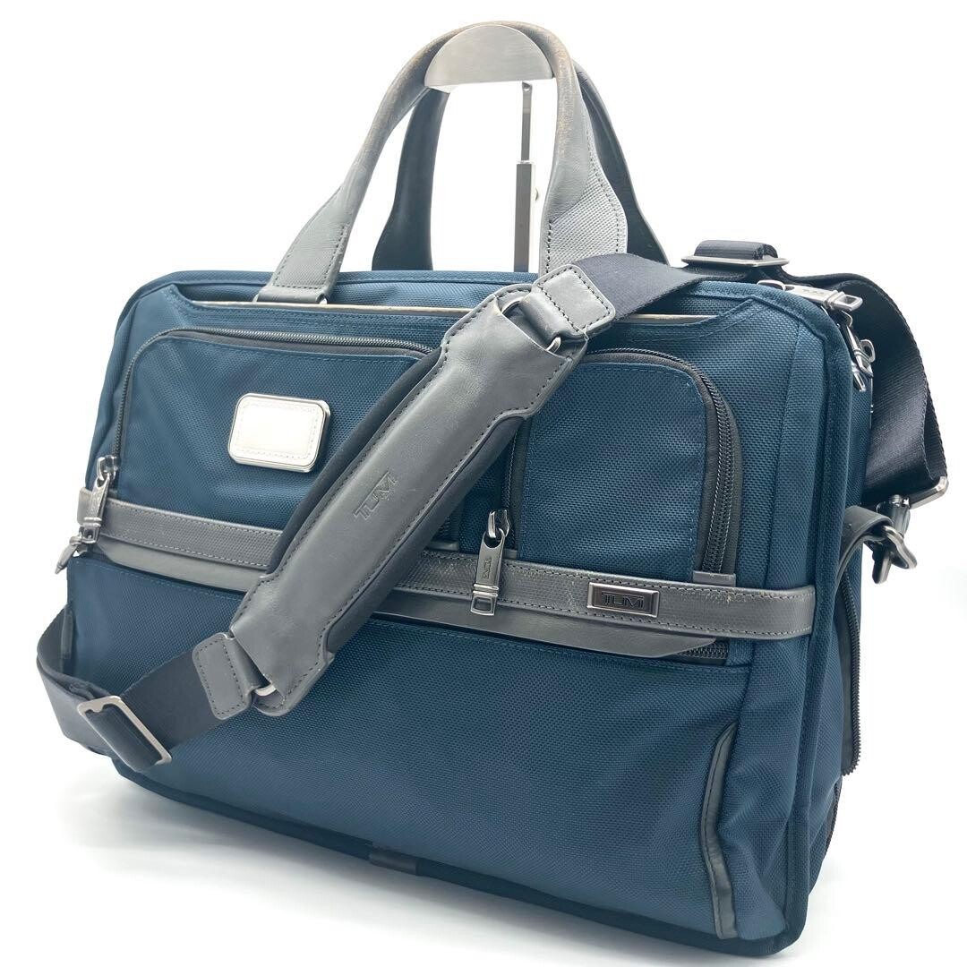TUMI ALPHA 3 Navy Gray Business Bag 2Way Expandable Shoulder A4 Laptop Auth