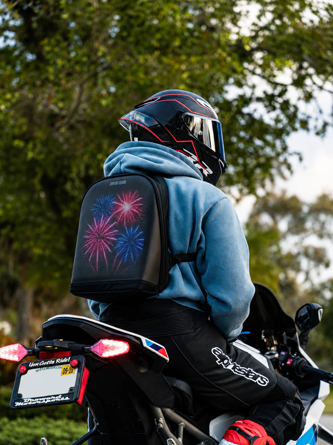 Nyan Gear V2 Led Backpack – Custom Programmable LED Bag – Motorcycle Riding Gear