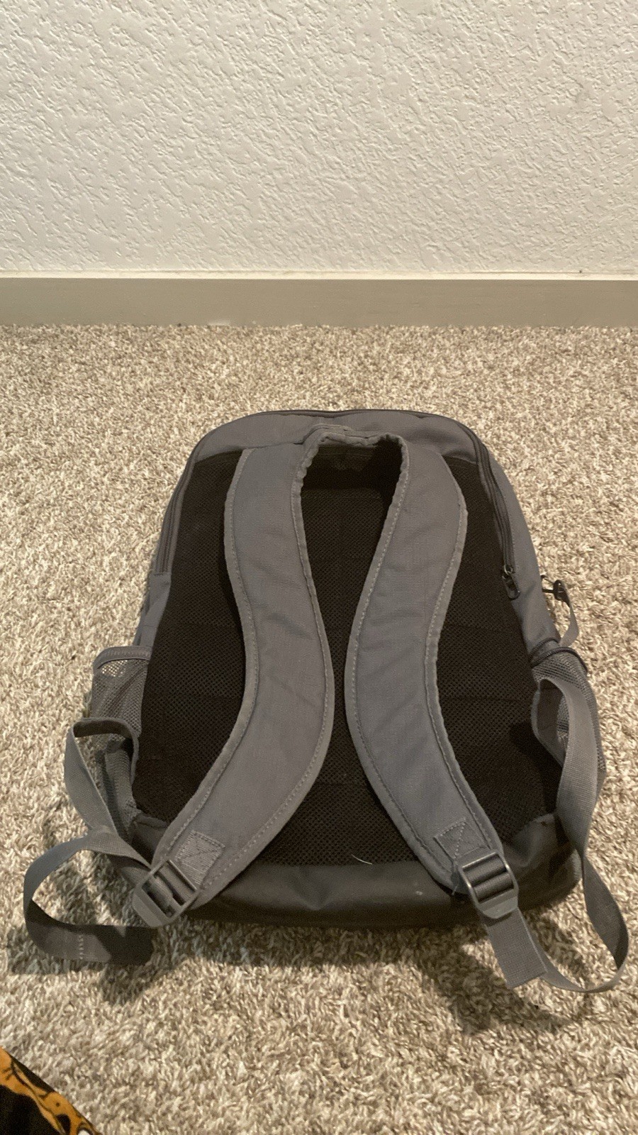 Nike Black/Gray Backpack Zip Closure Padded Shoulder Straps Unisex Adult