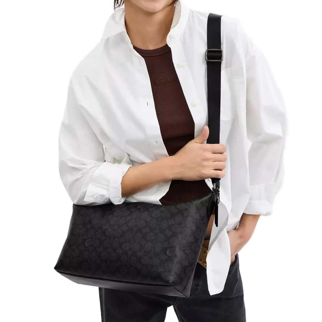 NWT Coach CAJ91 CAJ70 Finn Crossbody Bag In Signature Canvas Leather $398