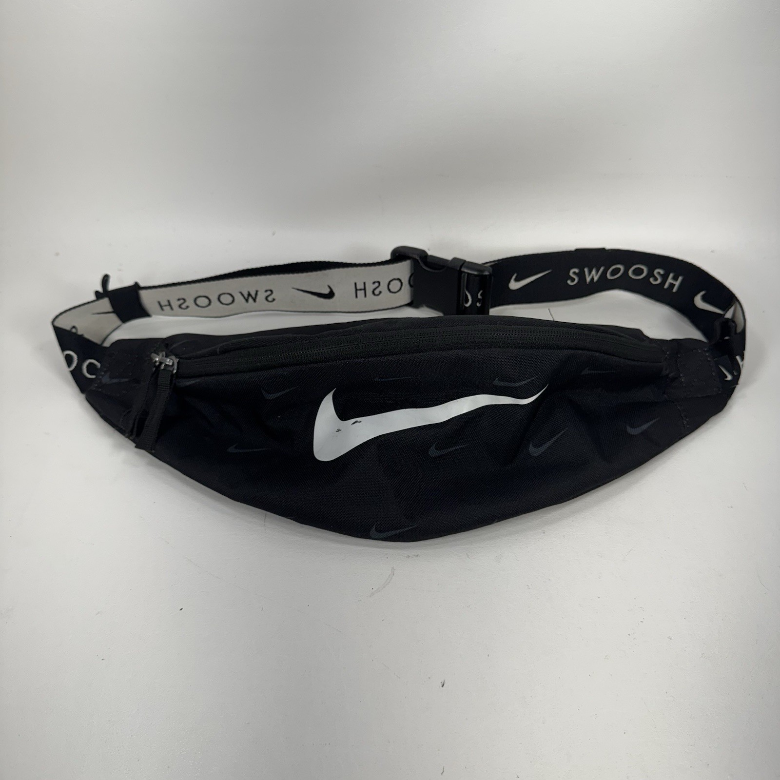 Nike Heritage Hip Pack Black White All Over Swoosh Logo Waist Bag Fanny Pack