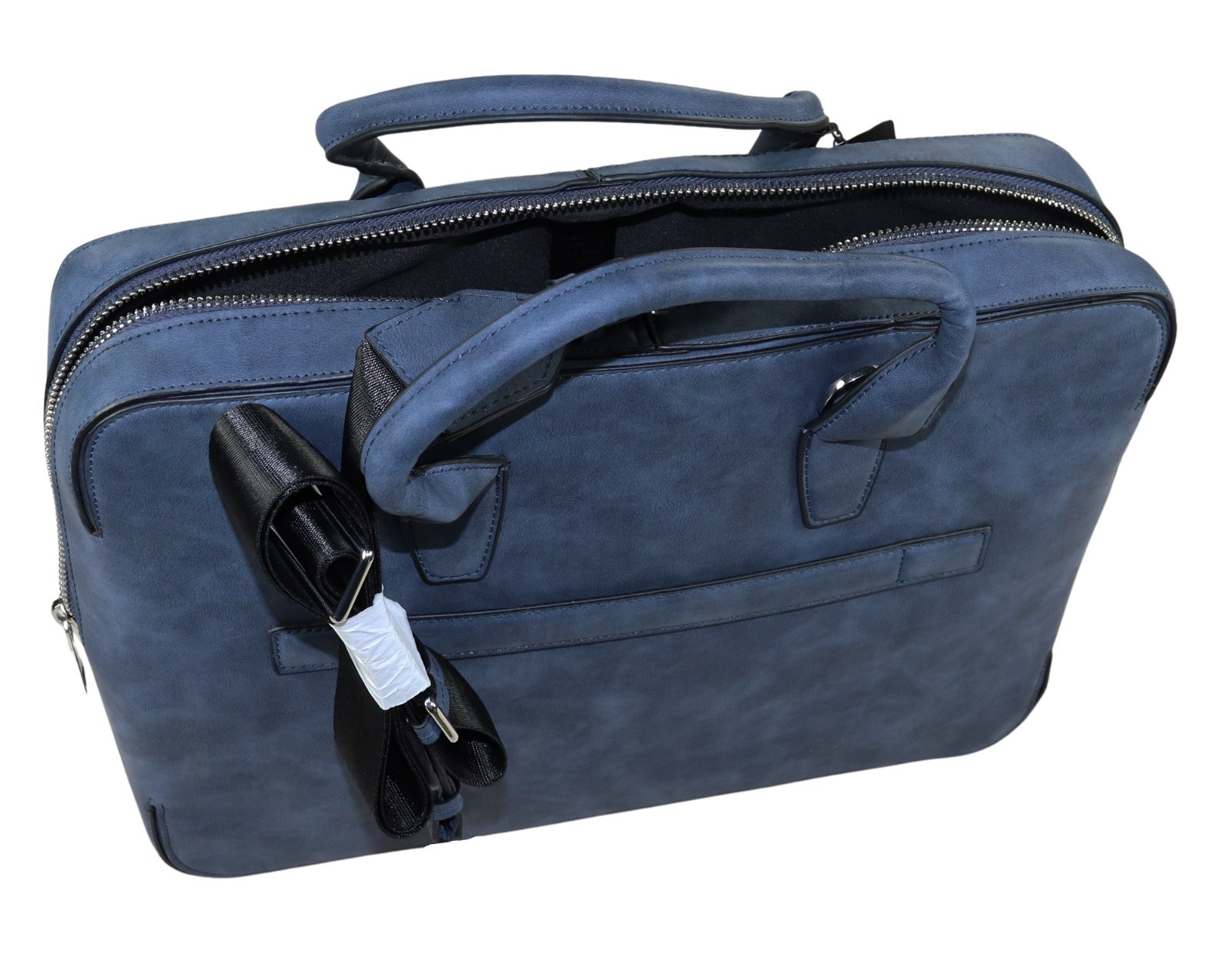 Alfani Faux Leather Zippered Messenger Bag w/Shoulder Strap & Carry Handles NWT