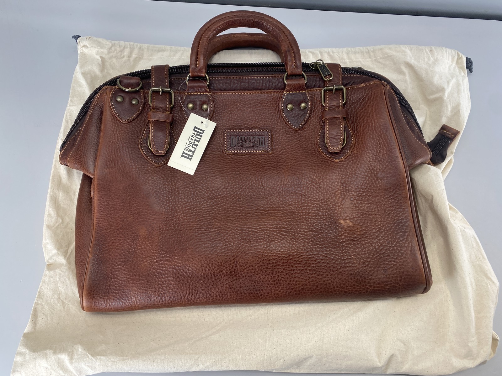 Duluth Trading Co Lifetime Leather AWOL Bag- Brown