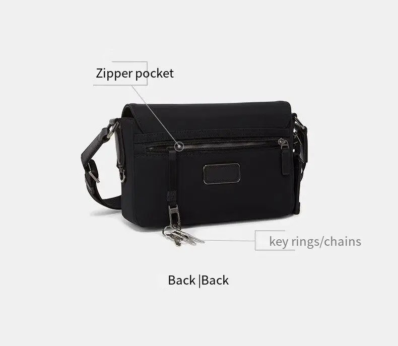 🎒 NEW TUMI Black Crossbody Bag Compact Travel Messenger Shoulder Bag