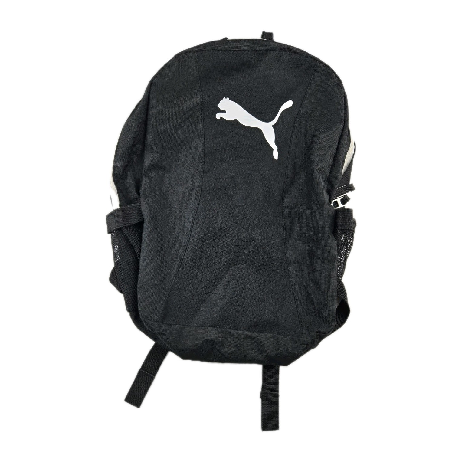 Puma Backpack Black With White Logo Lightweight School or Travel Carry On GUC