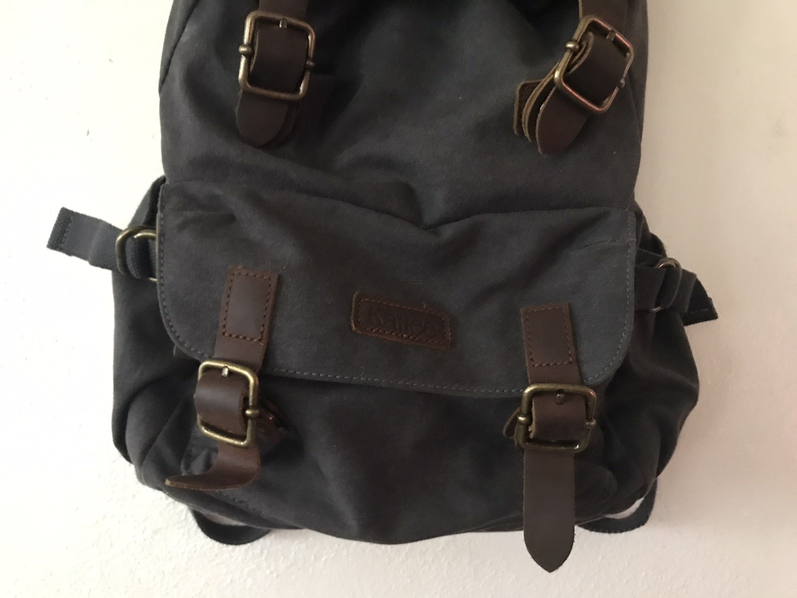 Kattee Unisex Canvas Backpack Large Bag Travel Rucksack Laptop Bag Gray