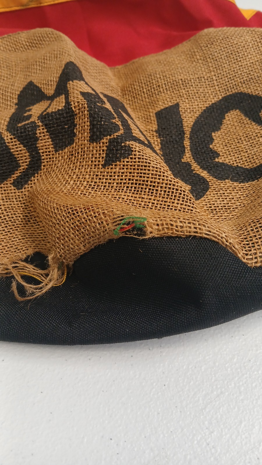 Jamaica Drawstring Backpack Unisex Multi Color Burlap Rasta Style Shoulder Bag