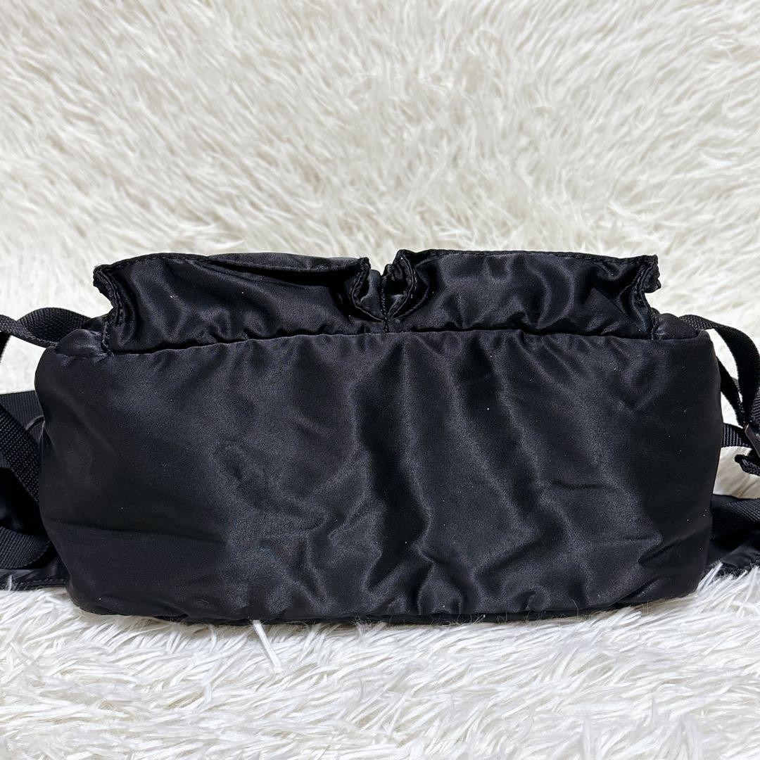 Authentic Porter Yoshida Kaban TANKER 2-Way Shoulder Bag Black Nylon 16cm x 27cm