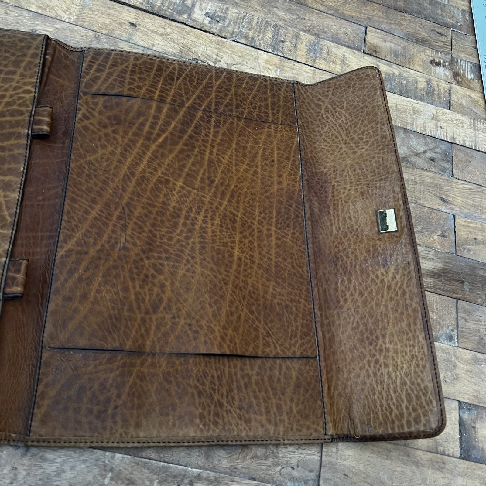 Caracciola Flat Brown Leather Briefcase 14.5″ Made in Germany
