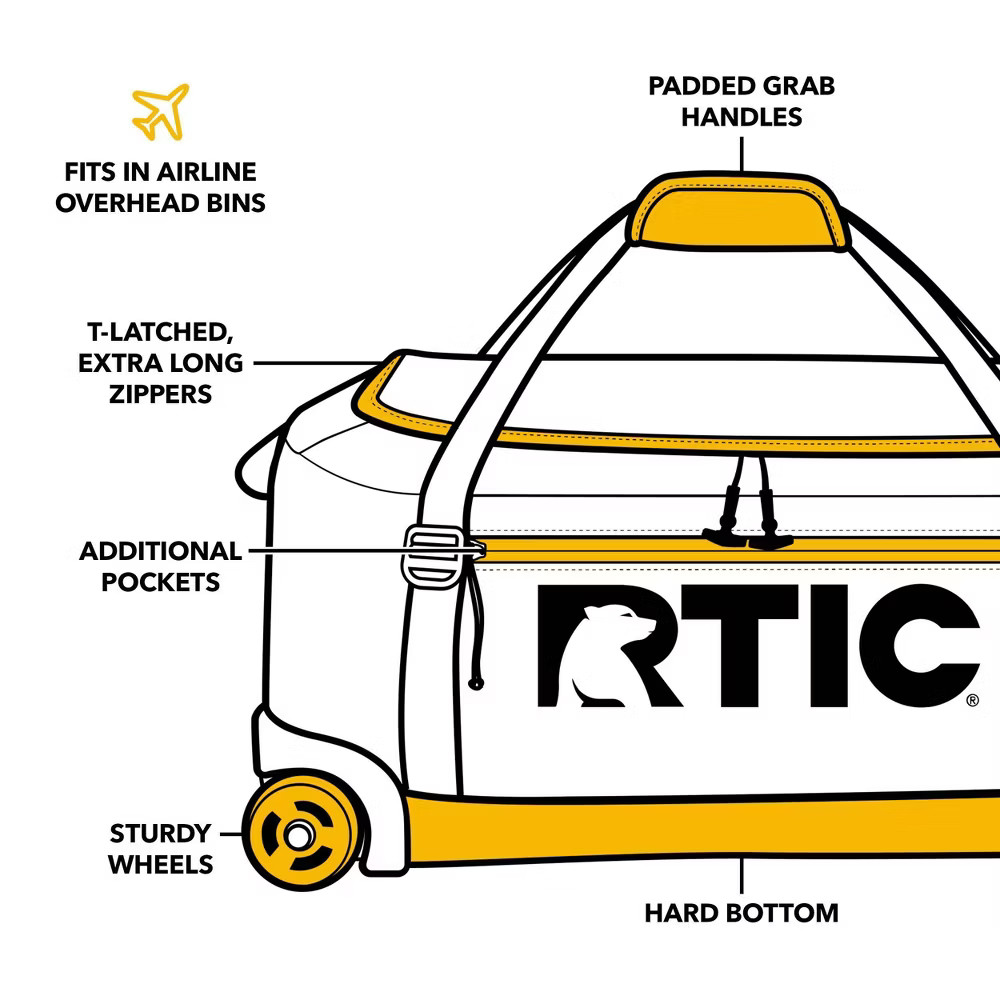 45L RTIC Outdoors Road Trip Structured Collapsible Duffle Bag Rolling Medium –