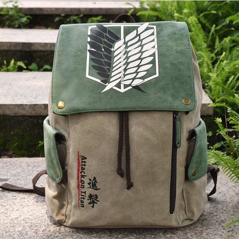 Anime Attack on Titan Backpack Shoulder Bag Student School Bag Laptop Bag Unisex