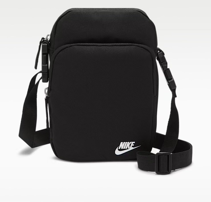 Nike Heritage Cross-Body Bag Black Unisex Small 4L Shoulder Sling Pouch NWT