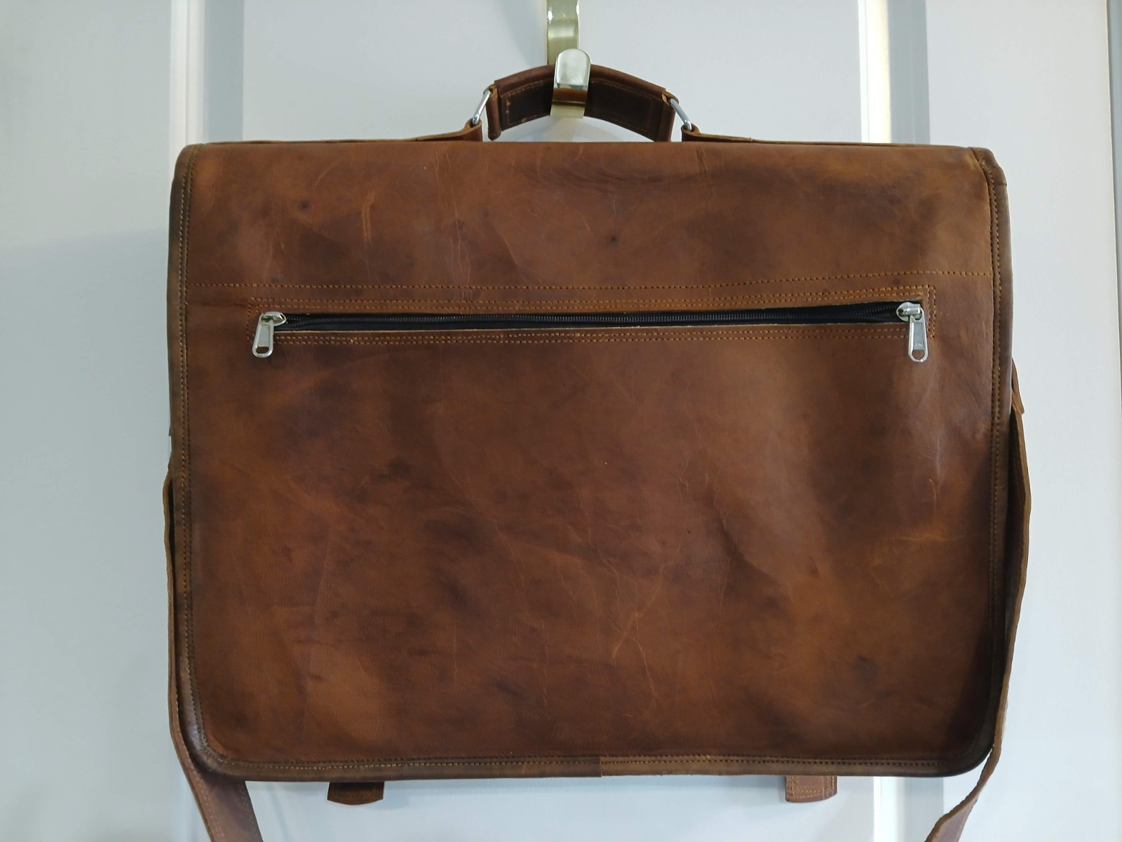 MEN’S HANDMADE WORLD EXECUTIVE BROWN LEATHER SATCHEL MESSENGER BAG MADE IN USA