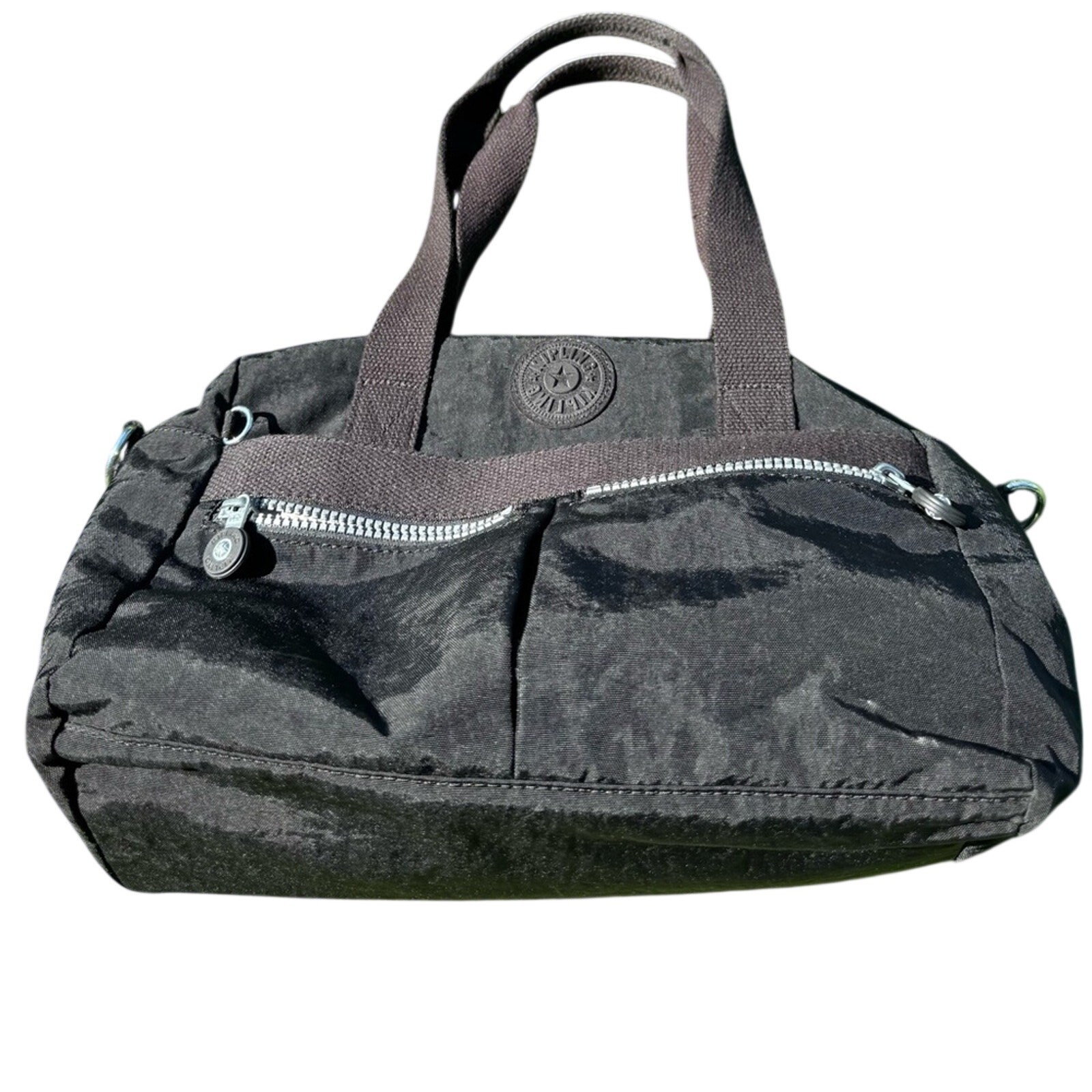 Kipling Black Nylon Shoulder Bag – Durable, Lightweight, Iconic Monkey Charm
