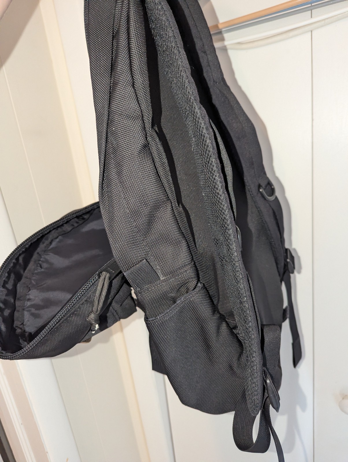 Topo Designs Daypack Ballistic Black Leather 20L Cordura Made In USA